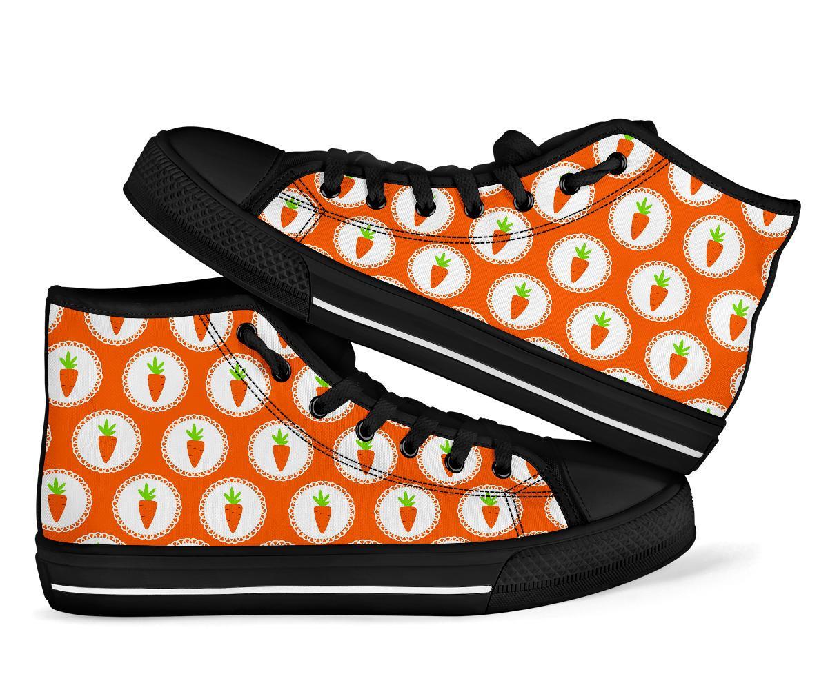 Carrot Pattern Print Men Women's High Top Shoes-grizzshop