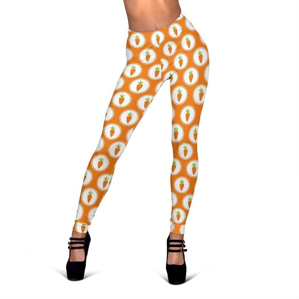 Carrot Pattern Print Women Leggings-grizzshop