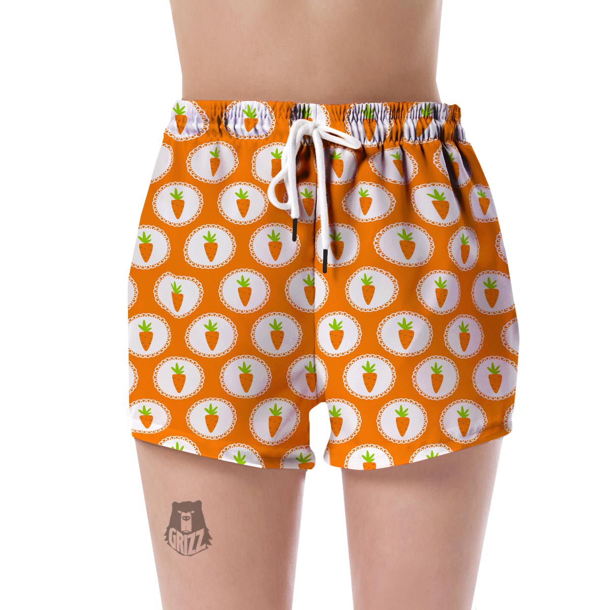 Carrot Pattern Print Women's Shorts-grizzshop