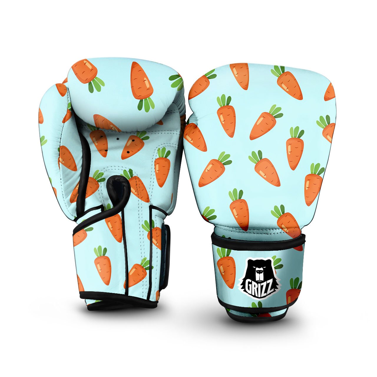 Carrot Print Pattern Boxing Gloves-grizzshop