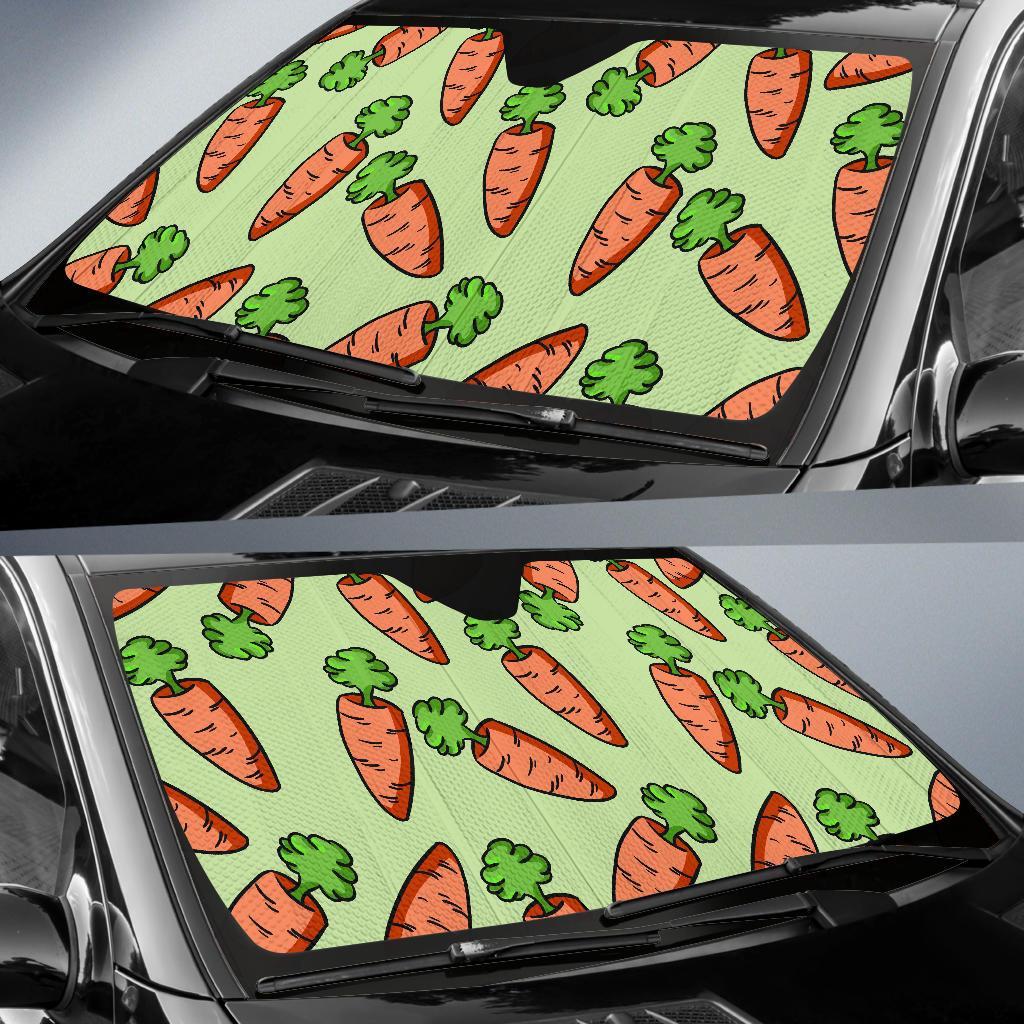 Carrot Print Pattern Car Sun Shade-grizzshop