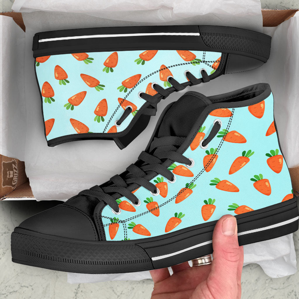 Carrot Print Pattern High Top Shoes-grizzshop