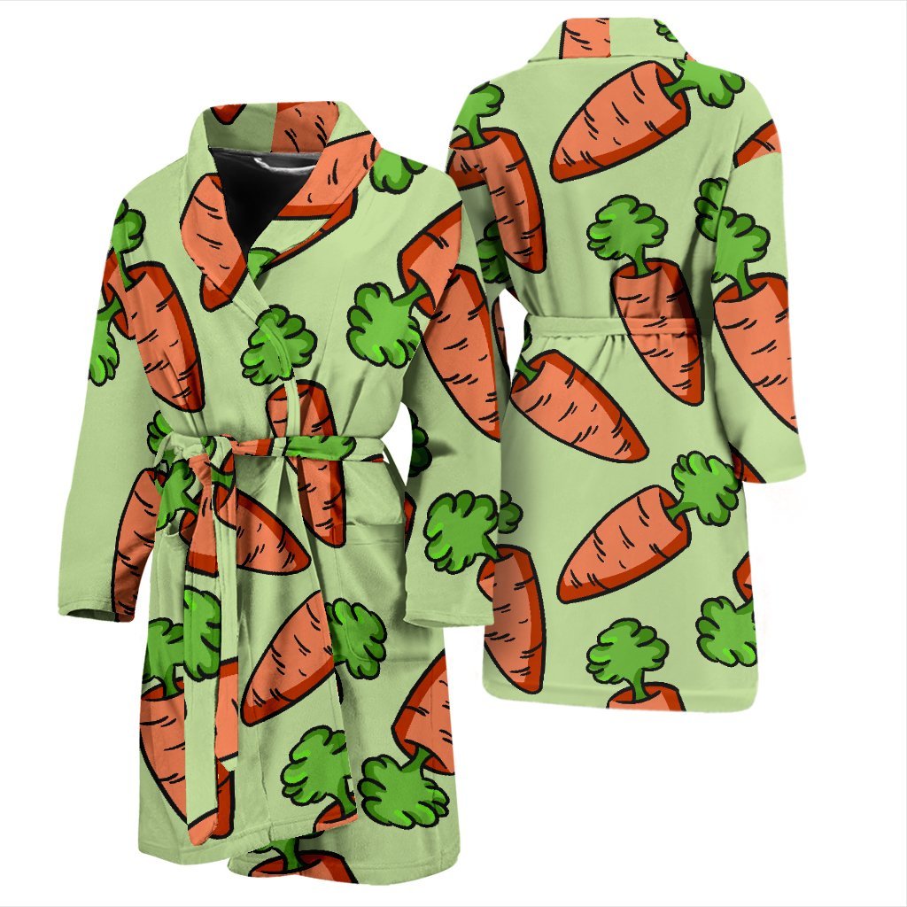 Carrot Print Pattern Men Long Robe-grizzshop