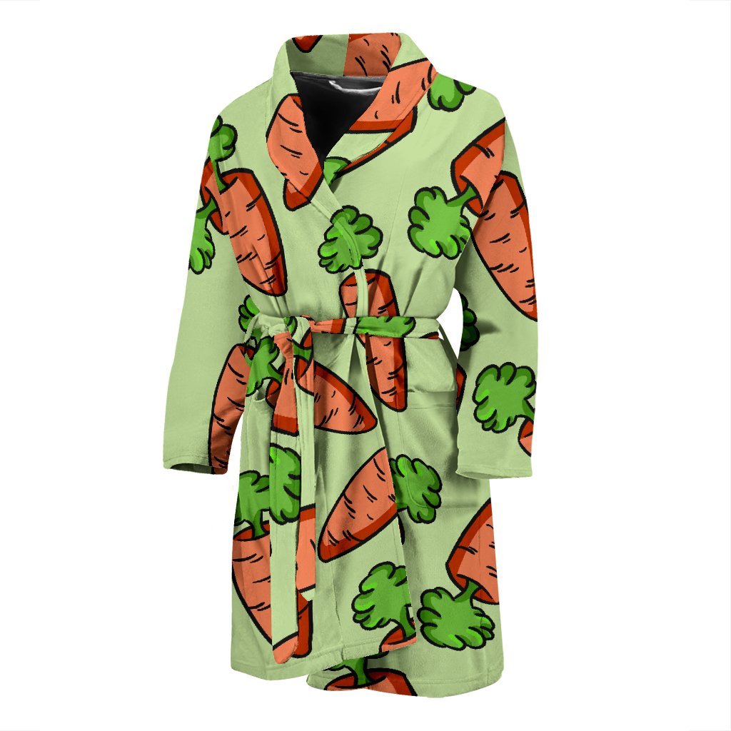 Carrot Print Pattern Men Long Robe-grizzshop