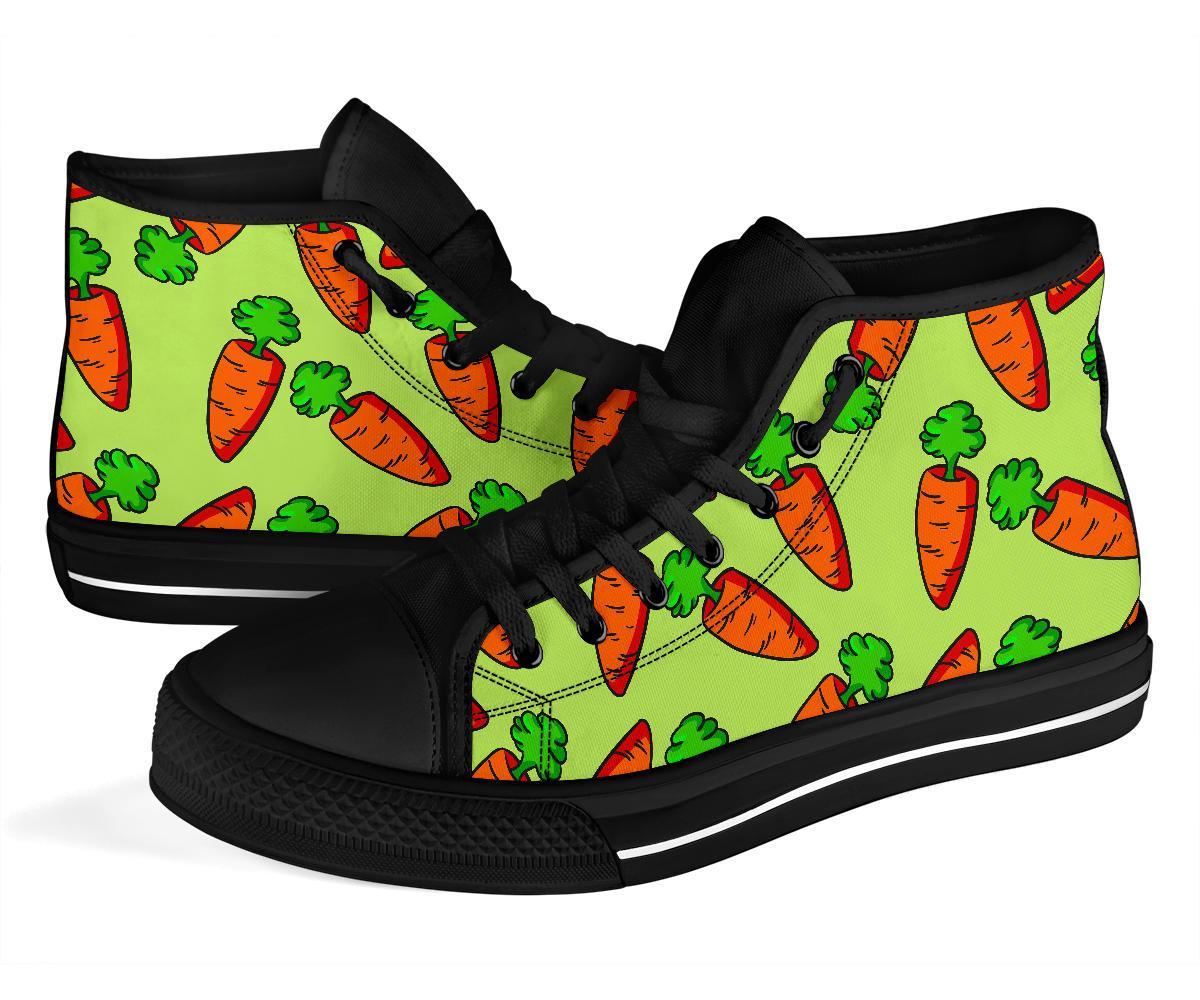 Carrot Print Pattern Men Women's High Top Shoes-grizzshop