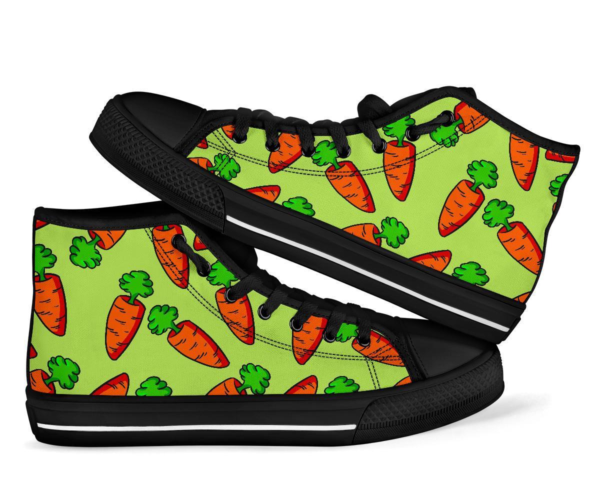 Carrot Print Pattern Men Women's High Top Shoes-grizzshop