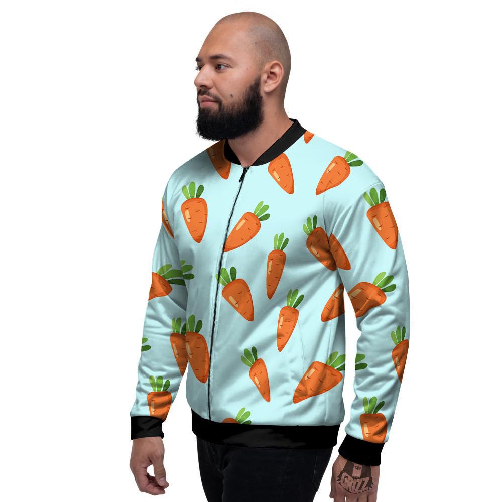 Carrot Print Pattern Men's Bomber Jacket-grizzshop