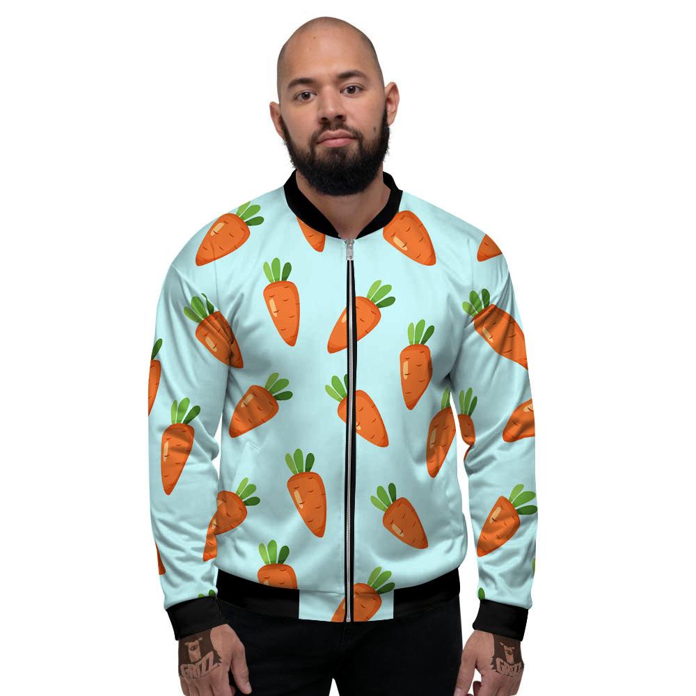 Carrot Print Pattern Men's Bomber Jacket-grizzshop