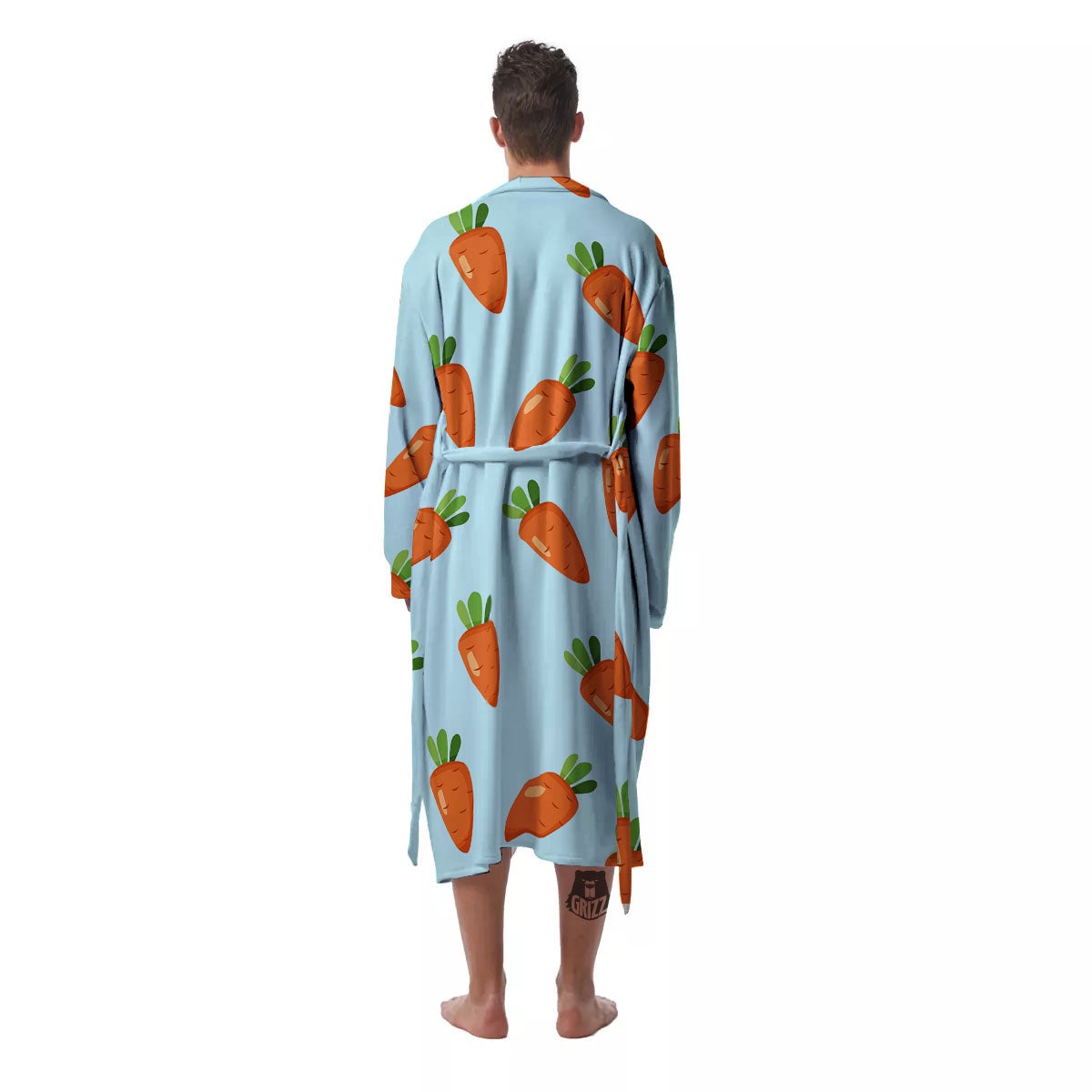 Carrot Print Pattern Men's Robe-grizzshop