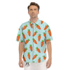 Carrot Print Pattern Men's Short Sleeve Shirts-grizzshop