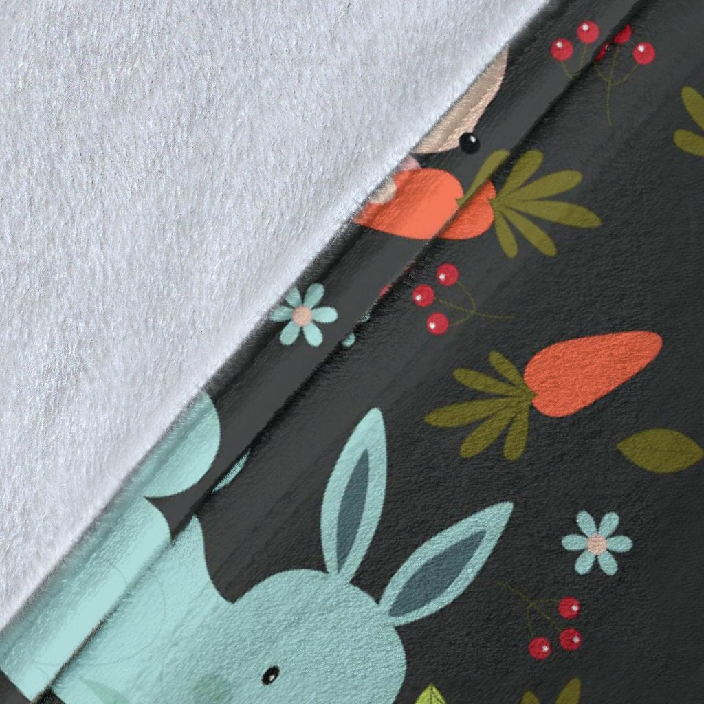 Carrot Rabbit Bunny Pattern Print Blanket-grizzshop