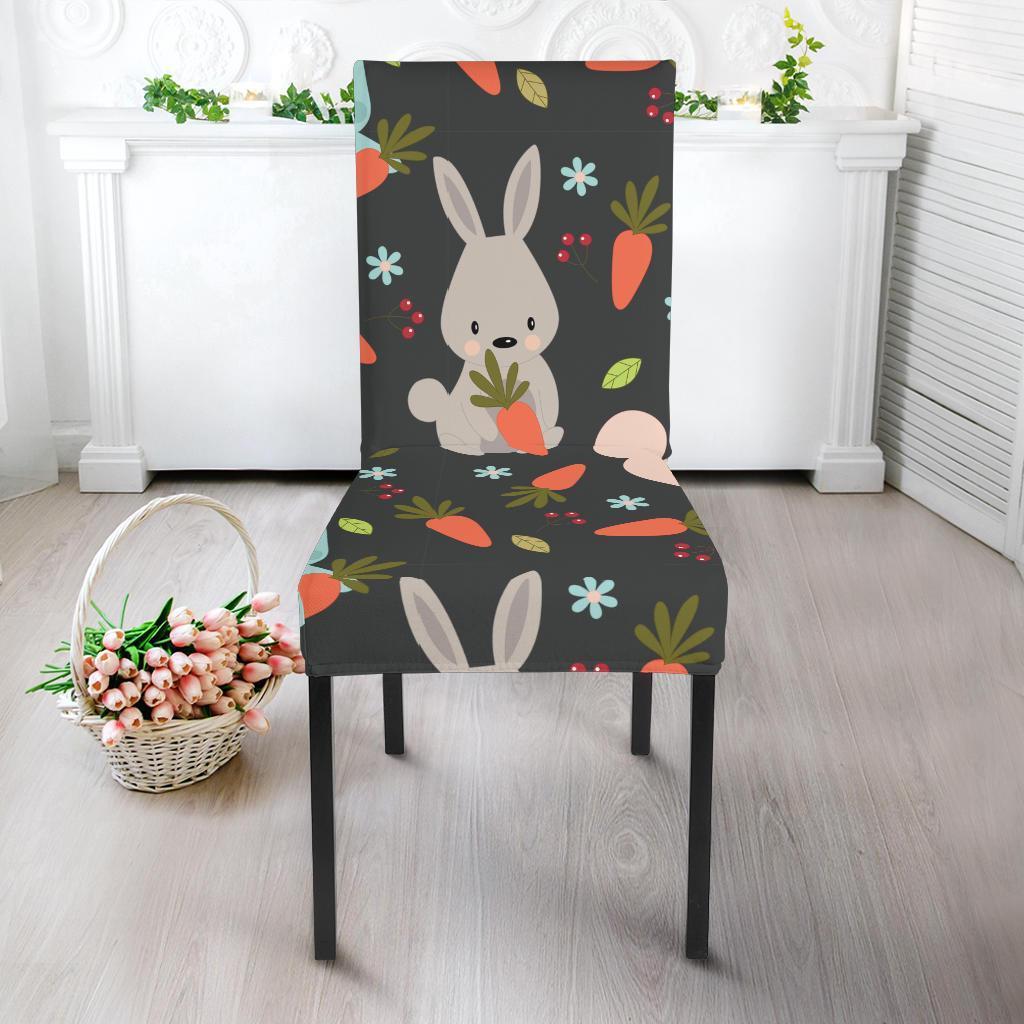 Carrot Rabbit Bunny Pattern Print Chair Cover-grizzshop