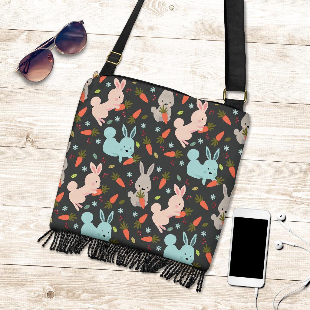 Carrot Rabbit Bunny Pattern Print Crossbody Bags-grizzshop