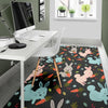 Carrot Rabbit Bunny Pattern Print Floor Mat-grizzshop