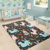 Carrot Rabbit Bunny Pattern Print Floor Mat-grizzshop