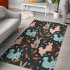 Carrot Rabbit Bunny Pattern Print Floor Mat-grizzshop