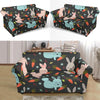 Carrot Rabbit Bunny Pattern Print Loveseat Cover-grizzshop