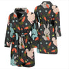 Carrot Rabbit Bunny Pattern Print Men Long Robe-grizzshop