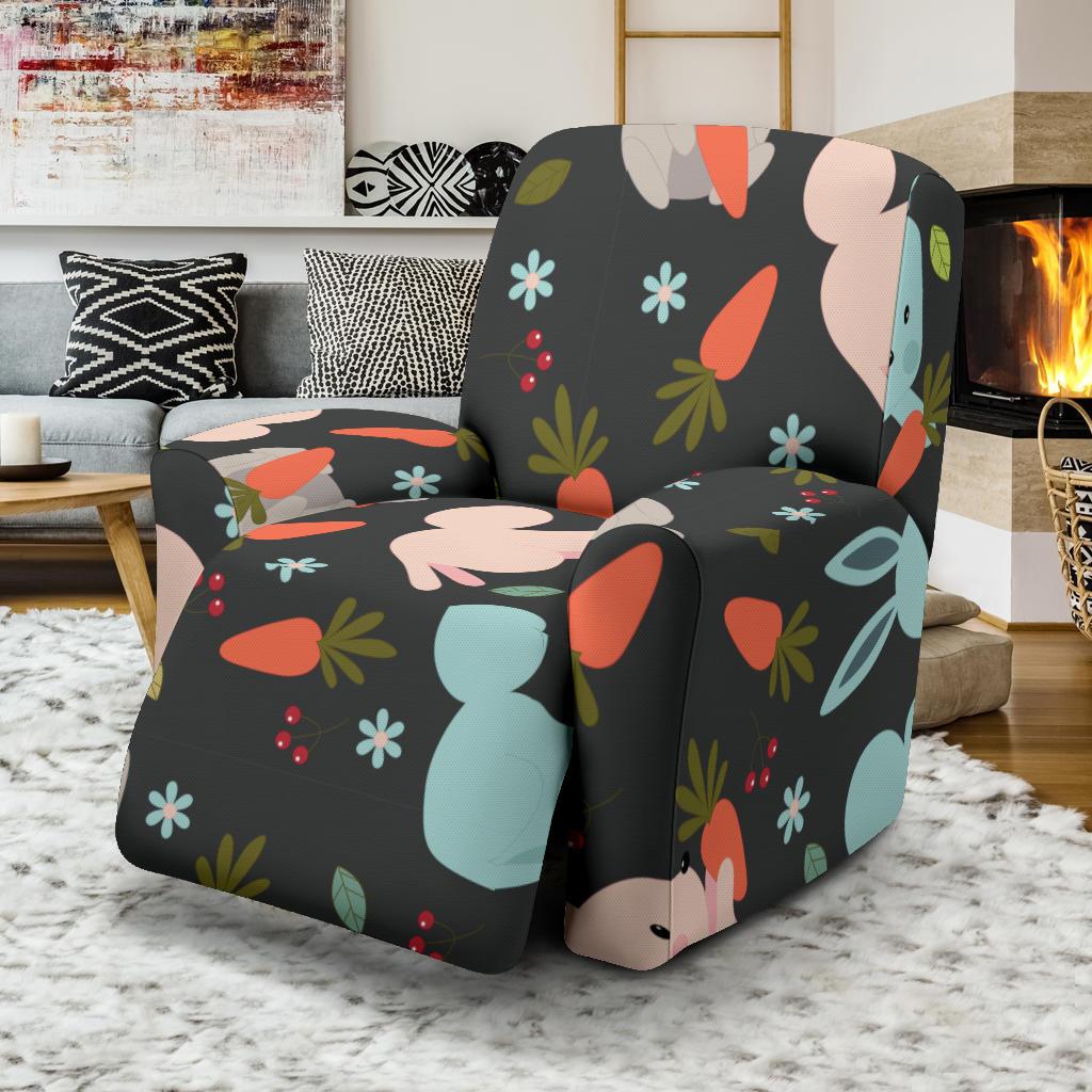 Carrot Rabbit Bunny Pattern Print Recliner Cover-grizzshop