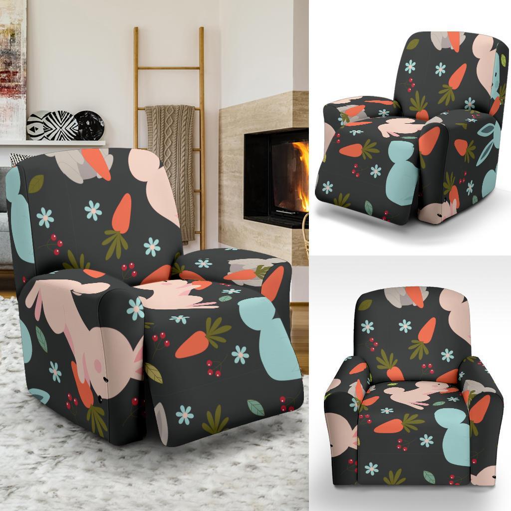 Carrot Rabbit Bunny Pattern Print Recliner Cover-grizzshop