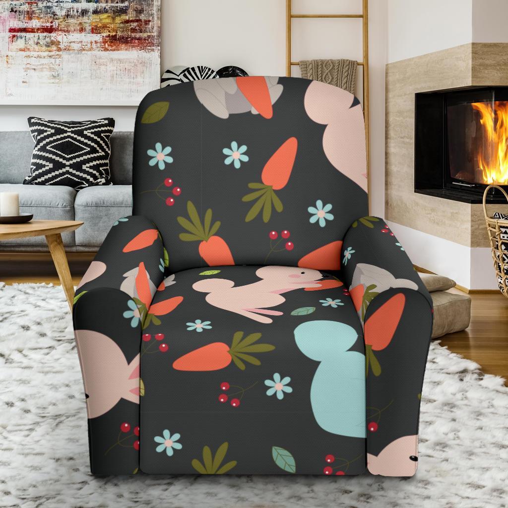 Carrot Rabbit Bunny Pattern Print Recliner Cover-grizzshop