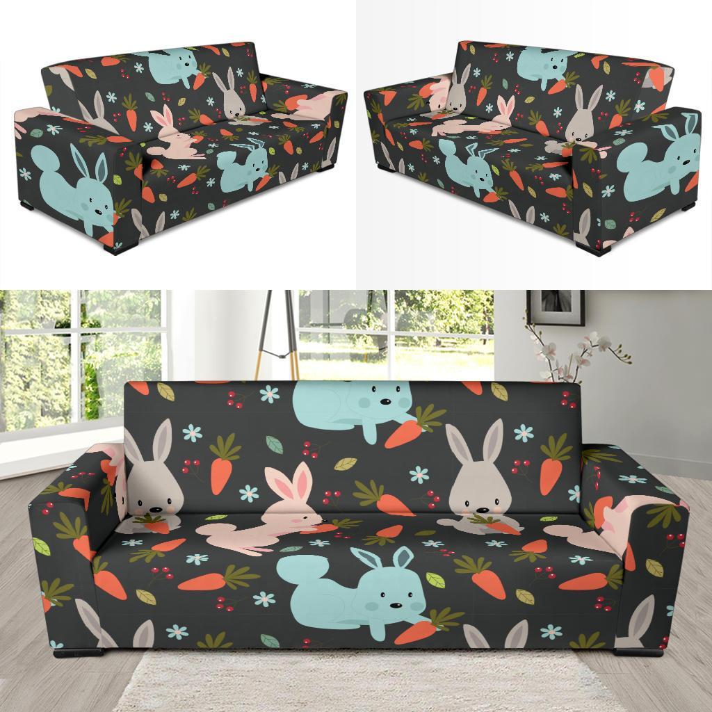 Carrot Rabbit Bunny Pattern Print Sofa Covers-grizzshop