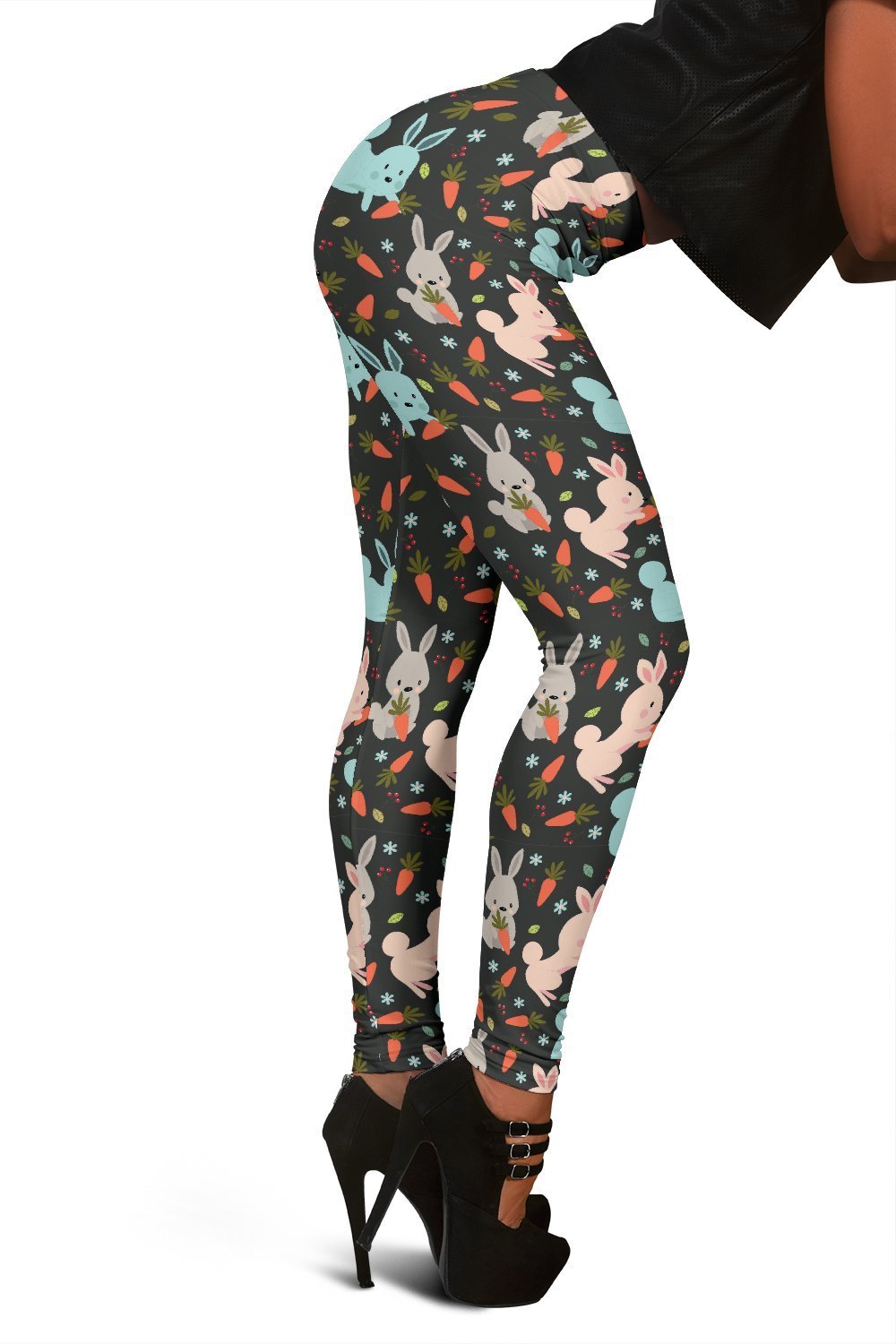 Carrot Rabbit Bunny Pattern Print Women Leggings-grizzshop