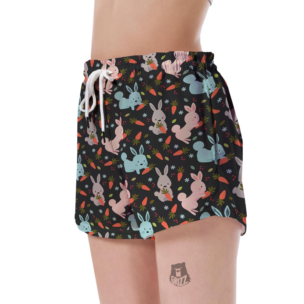 Carrot Rabbit Bunny Pattern Print Women's Shorts-grizzshop