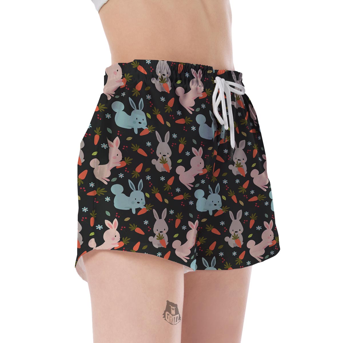 Carrot Rabbit Bunny Pattern Print Women's Shorts-grizzshop