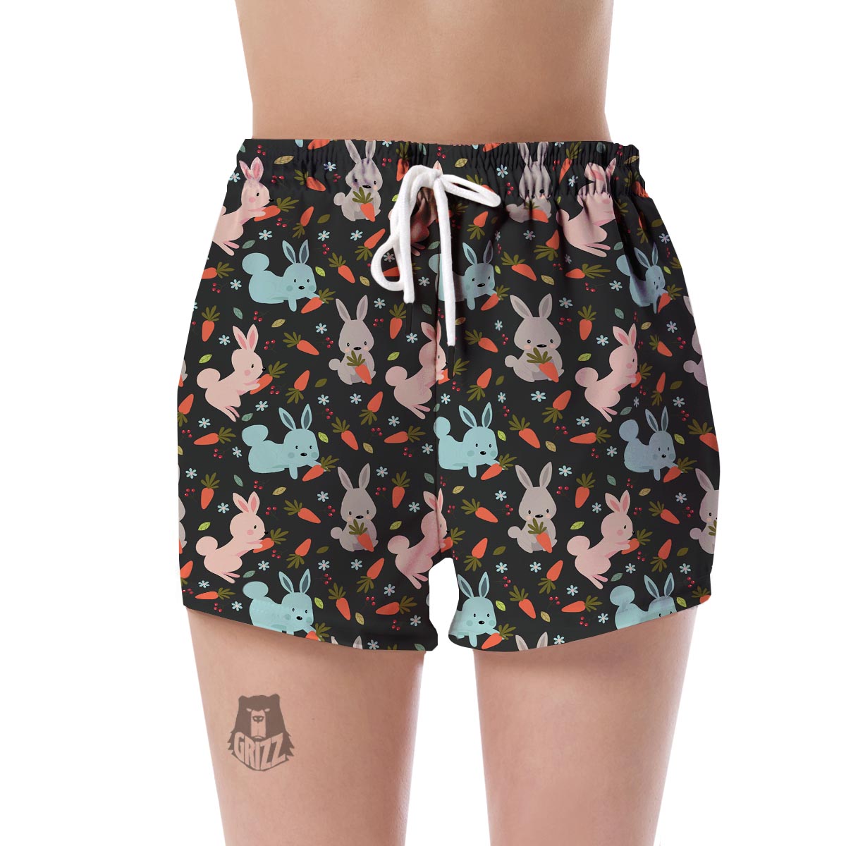 Carrot Rabbit Bunny Pattern Print Women's Shorts-grizzshop