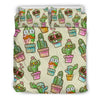Cartoon Cactus Pattern Print Duvet Cover Bedding Set-grizzshop