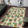 Cartoon Cactus Pattern Print Floor Mat-grizzshop