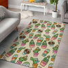 Cartoon Cactus Pattern Print Floor Mat-grizzshop