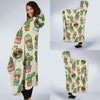 Cartoon Cactus Pattern Print Hooded Blanket-grizzshop