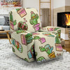 Cartoon Cactus Pattern Print Recliner Cover-grizzshop