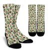 Cartoon Cactus Pattern Print Unisex Crew Socks-grizzshop