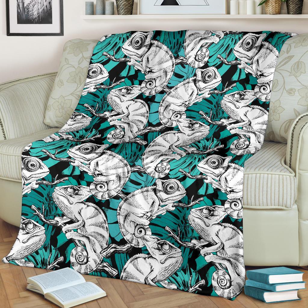 Cartoon Chameleon Pattern Print Blanket-grizzshop