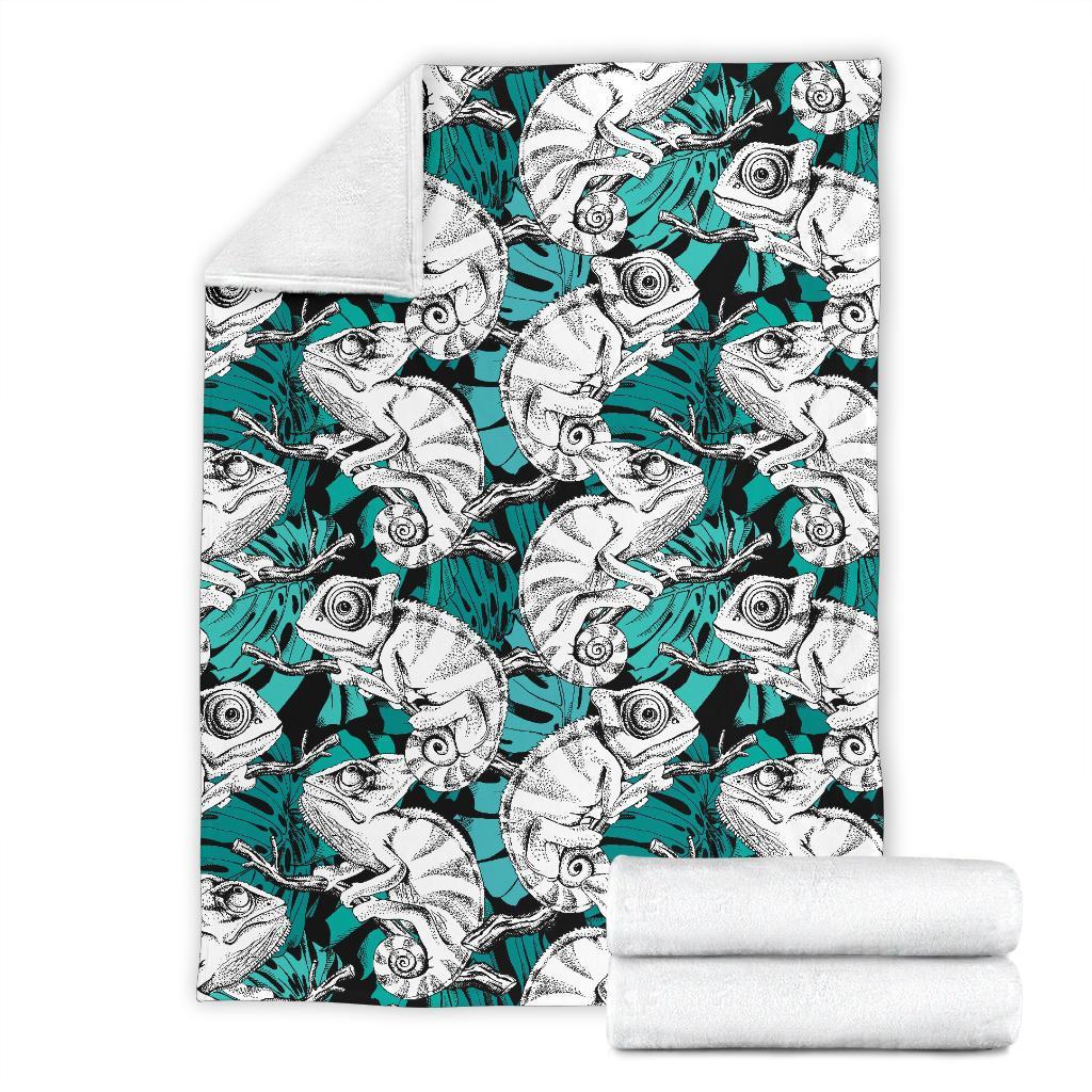 Cartoon Chameleon Pattern Print Blanket-grizzshop