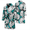 Cartoon Chameleon Pattern Print Men Long Robe-grizzshop