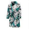 Cartoon Chameleon Pattern Print Men Long Robe-grizzshop