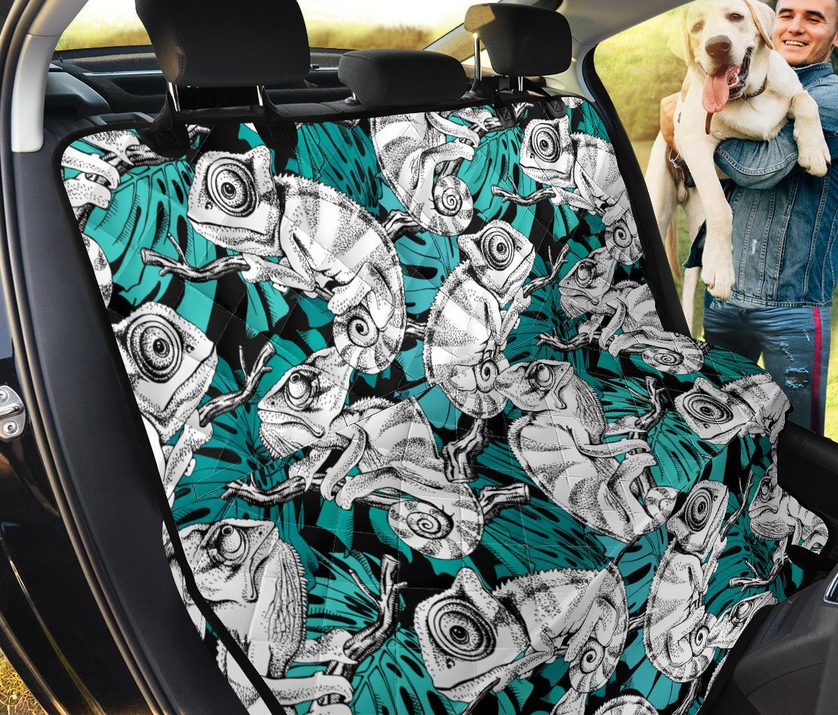 Cartoon Chameleon Pattern Print Pet Car Seat Cover-grizzshop