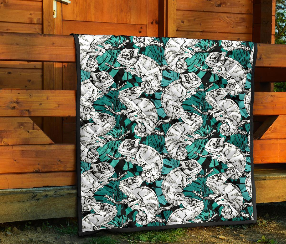 Cartoon Chameleon Pattern Print Quilt-grizzshop