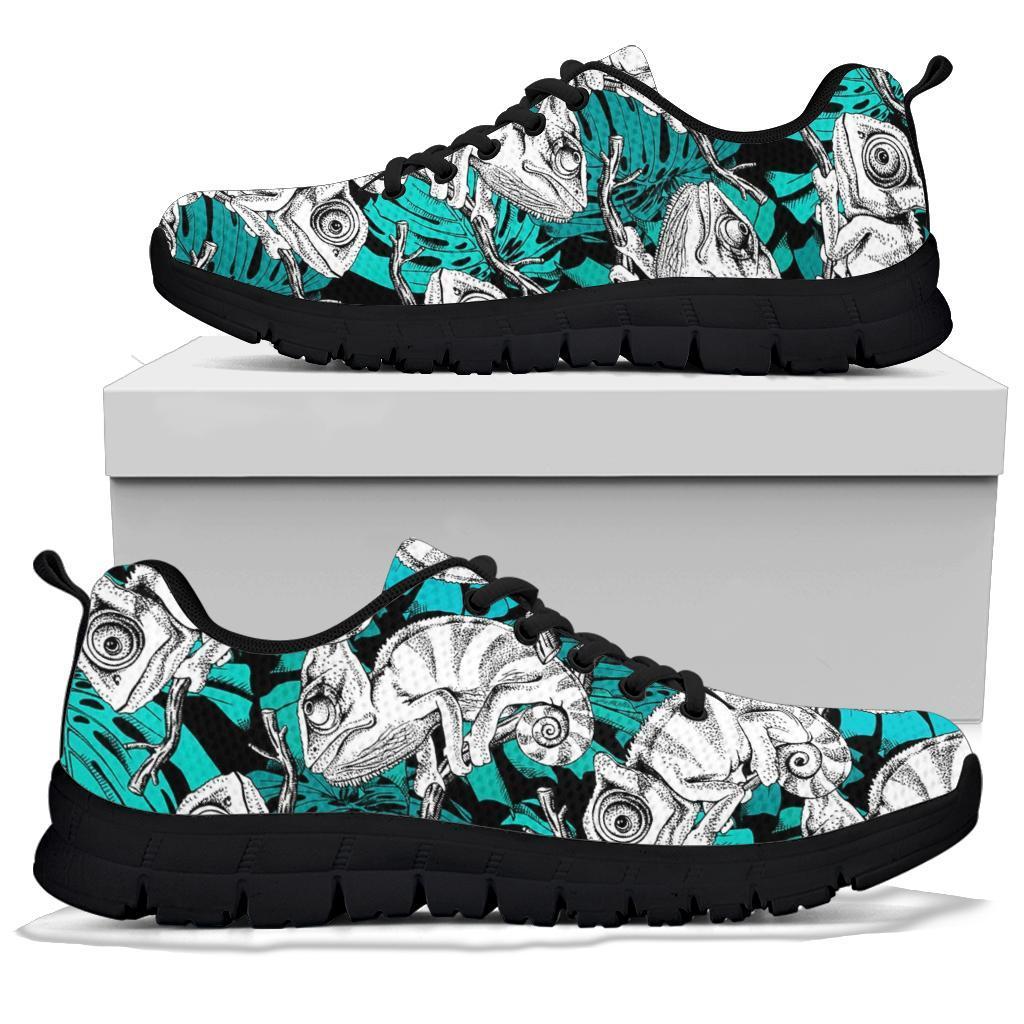 Cartoon Chameleon Pattern Print Sneaker Shoes For Men Women-grizzshop