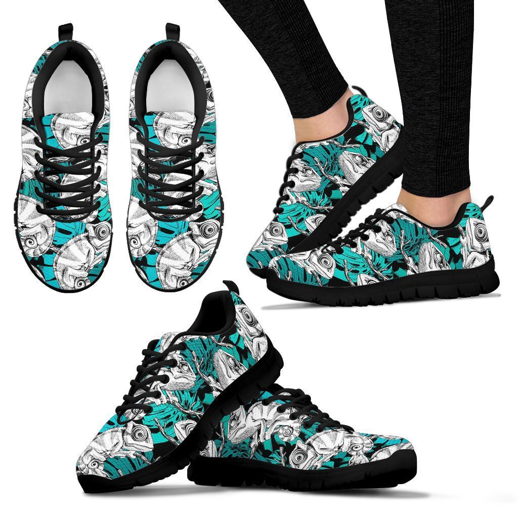 Cartoon Chameleon Pattern Print Sneaker Shoes For Men Women-grizzshop