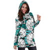 Cartoon Chameleon Pattern Print Women Hoodie Dress-grizzshop