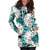 Cartoon Chameleon Pattern Print Women Hoodie Dress-grizzshop