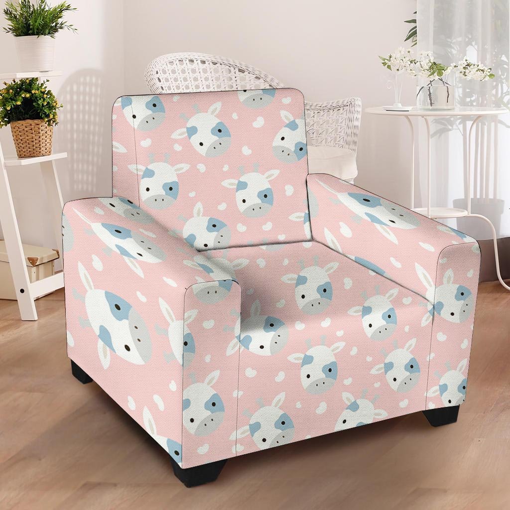 Cartoon Cow Print Armchair Cover-grizzshop