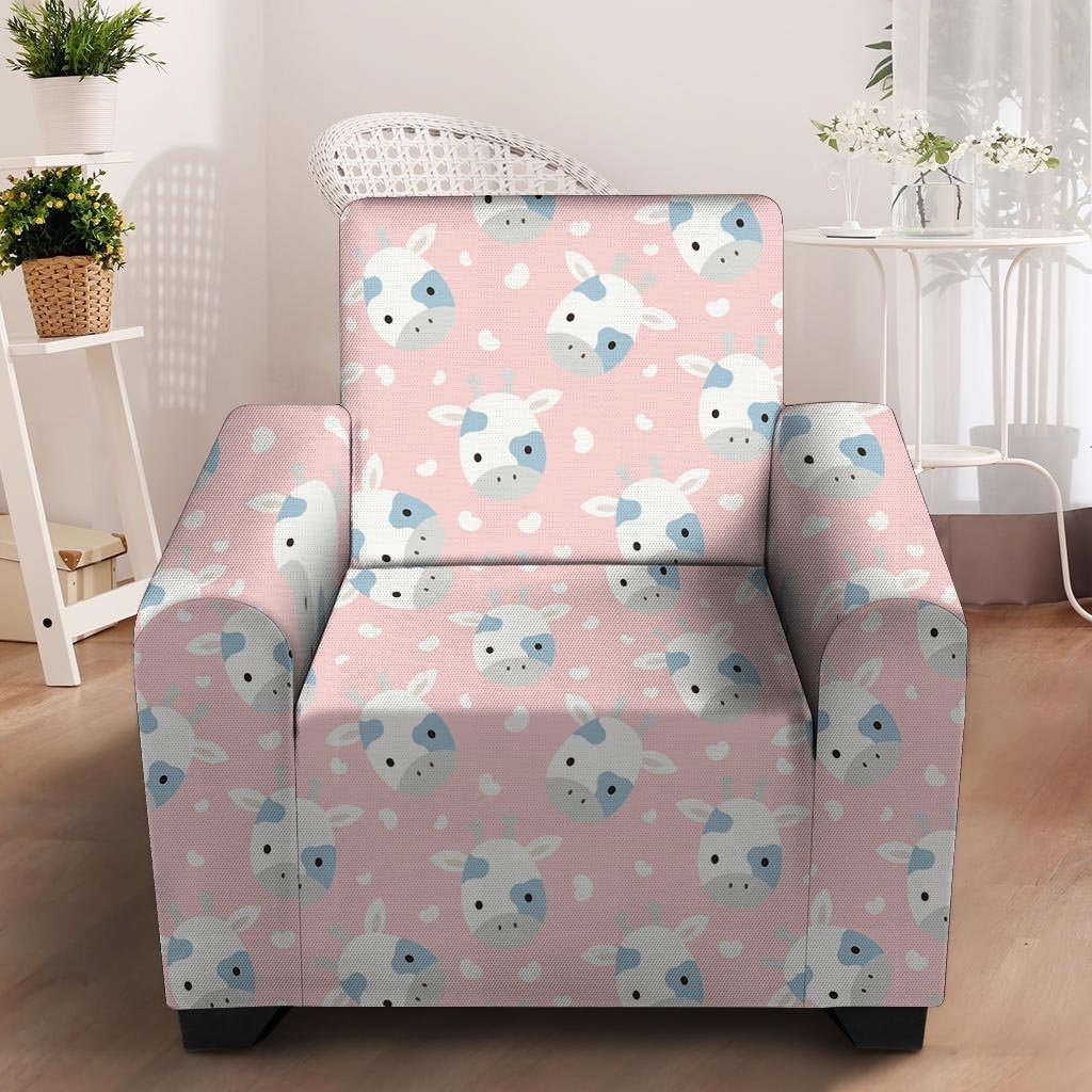 Cartoon Cow Print Armchair Cover-grizzshop