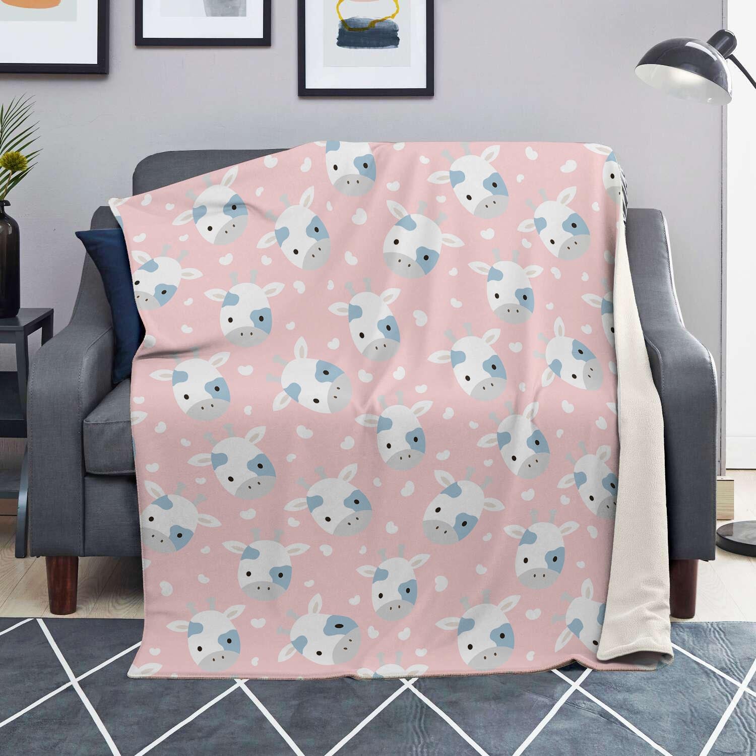 Cartoon Cow Print Blanket-grizzshop