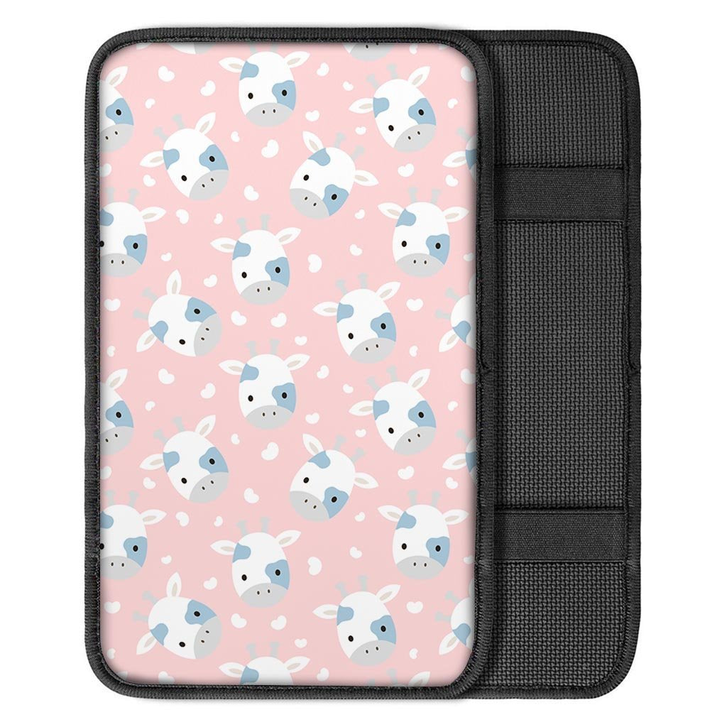 Cartoon Cow Print Car Console Cover-grizzshop
